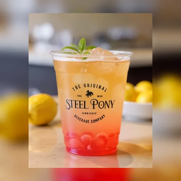 A Steel Pony infused refresher with a fresh garnish
